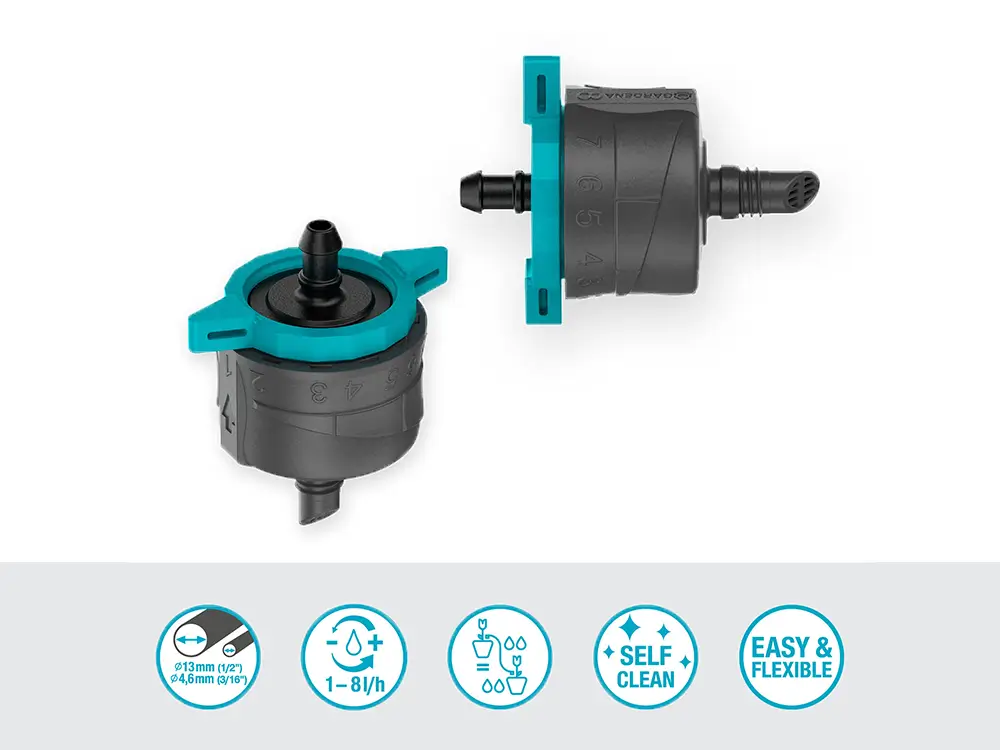 水量圧調整ドリップヘッド4.6-13mm 5個入