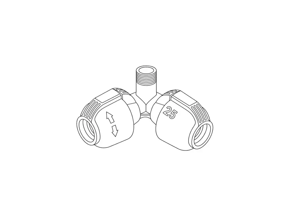 L型コネクタW 25mm (1/2M)