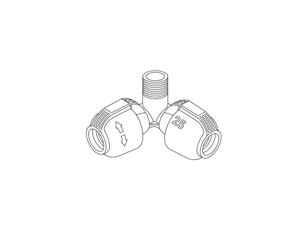 L型コネクタW 25mm (3/4M)
