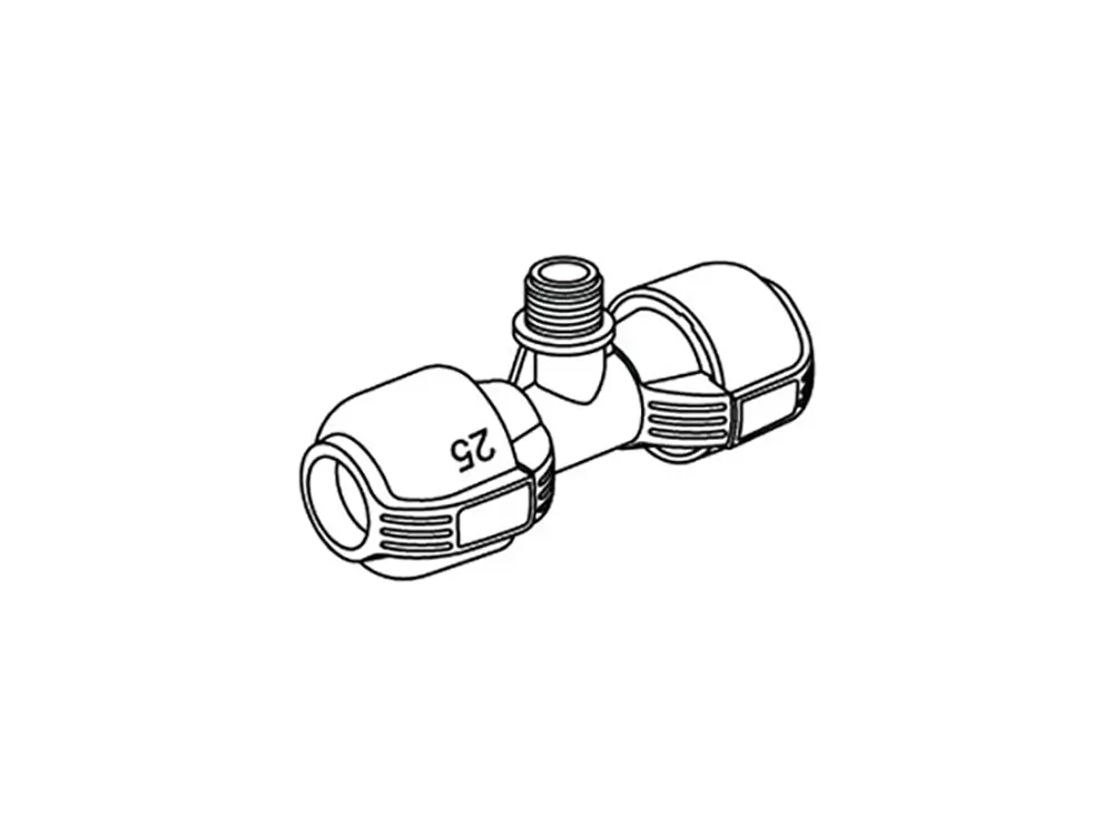 T型コネクタ 25mm (1/2M)
