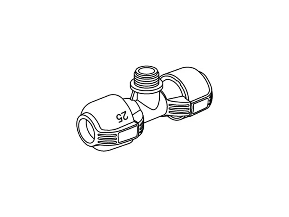 T型コネクタ 25mm (3/4M)